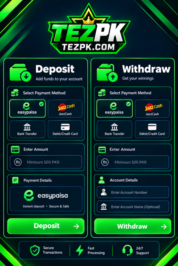 Deposit and withdrawal