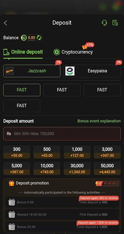 Deposit and Withdrawal